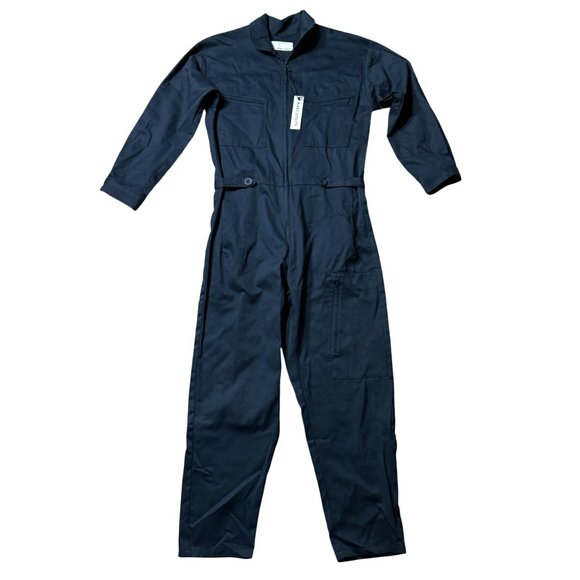 NWT Rivet Utility navy blue jumpsuit size S small long sleeve zip front GOOP - Picture 1 of 11